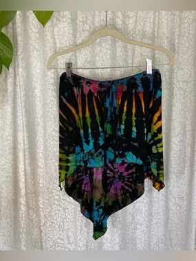 Tie-Dye Handkerchief Hem Mini Skirt- Women's